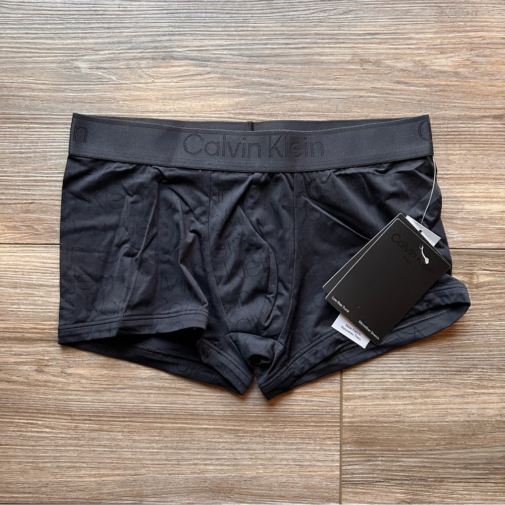 Calvin Klein | CK Black Low Rise Jacquard Trunk in Black (Small)